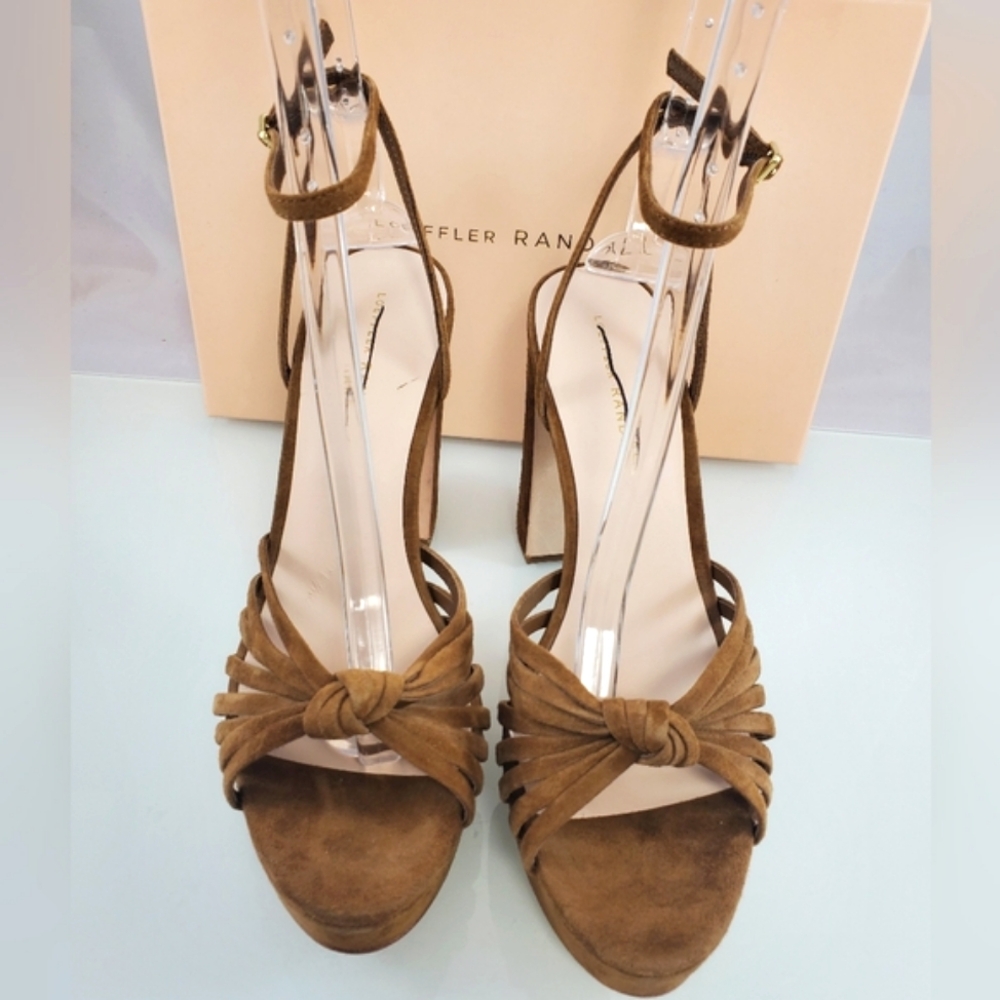 NWT$450 Loeffler Randall Rivka 120mm Suede Knot Platform Sandal Heels Sz 9.5 - Picture 16 of 16